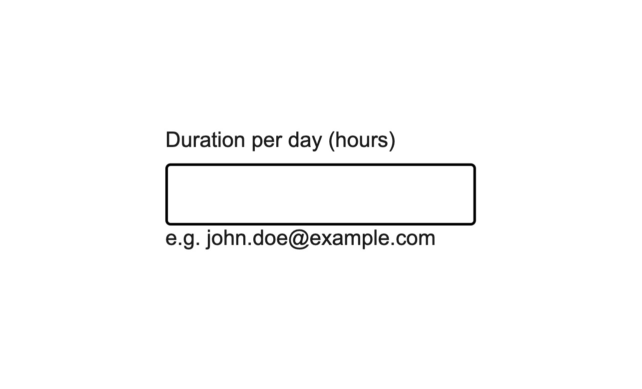 Do: Use help text to show an example what's expected